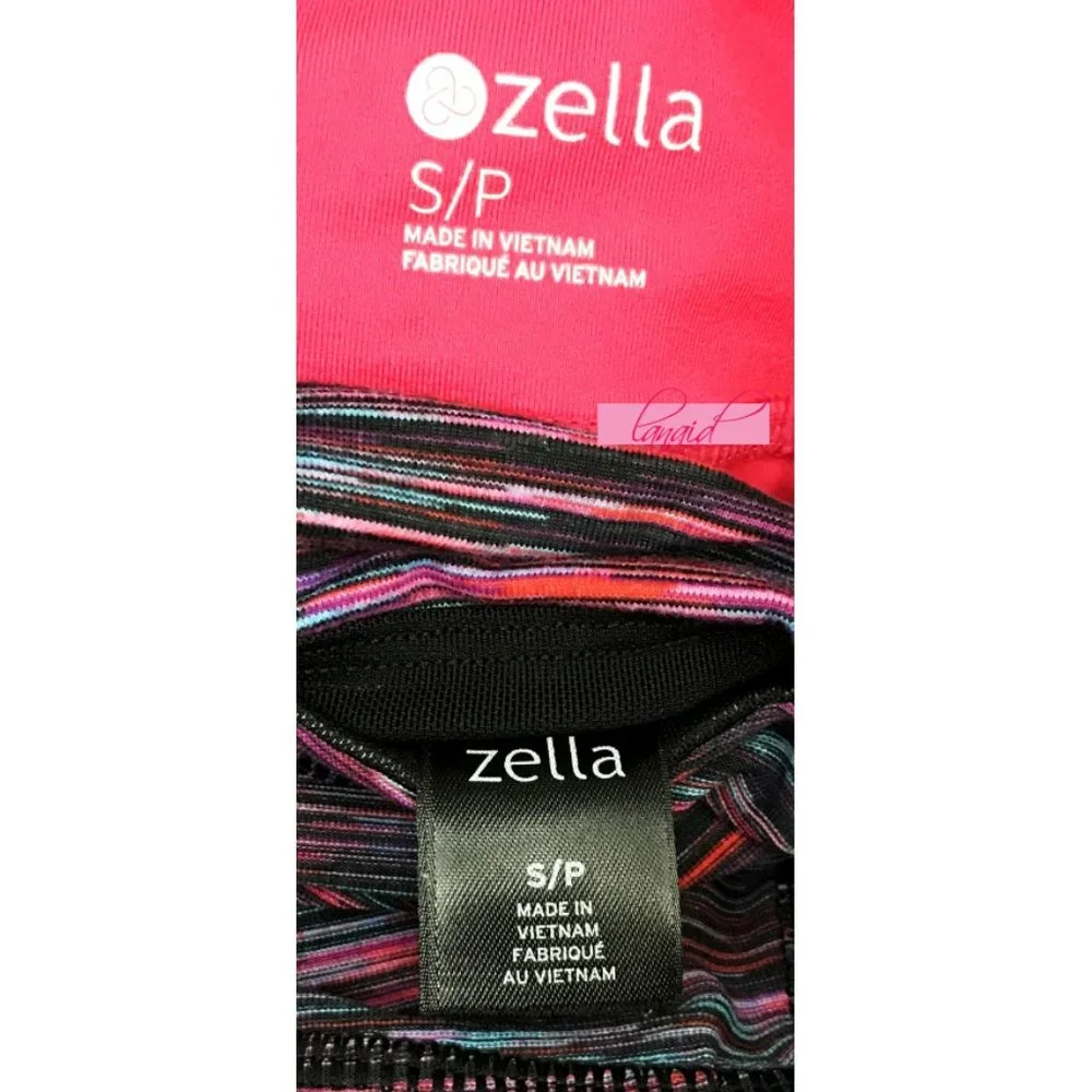BUNDLE Zella Bright Watermelon Pink Purple Turquoise Space Dye Skinny Crop Capri